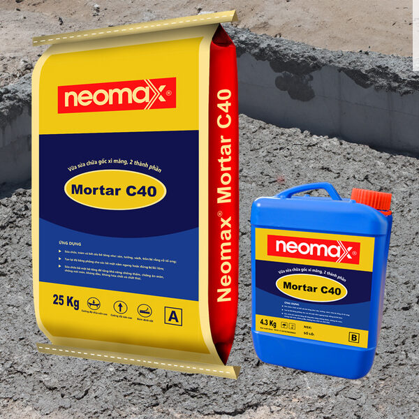 NEOMAX MORTAR C40 | VỮA SỬA CHỮA GỐC XI MĂNG HAI THÀNH PHẦN
