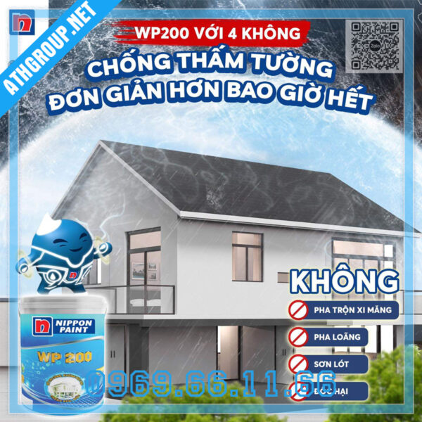 Sử dụng Sơn chống thấm Nippon WP 200 cho tường ngoài