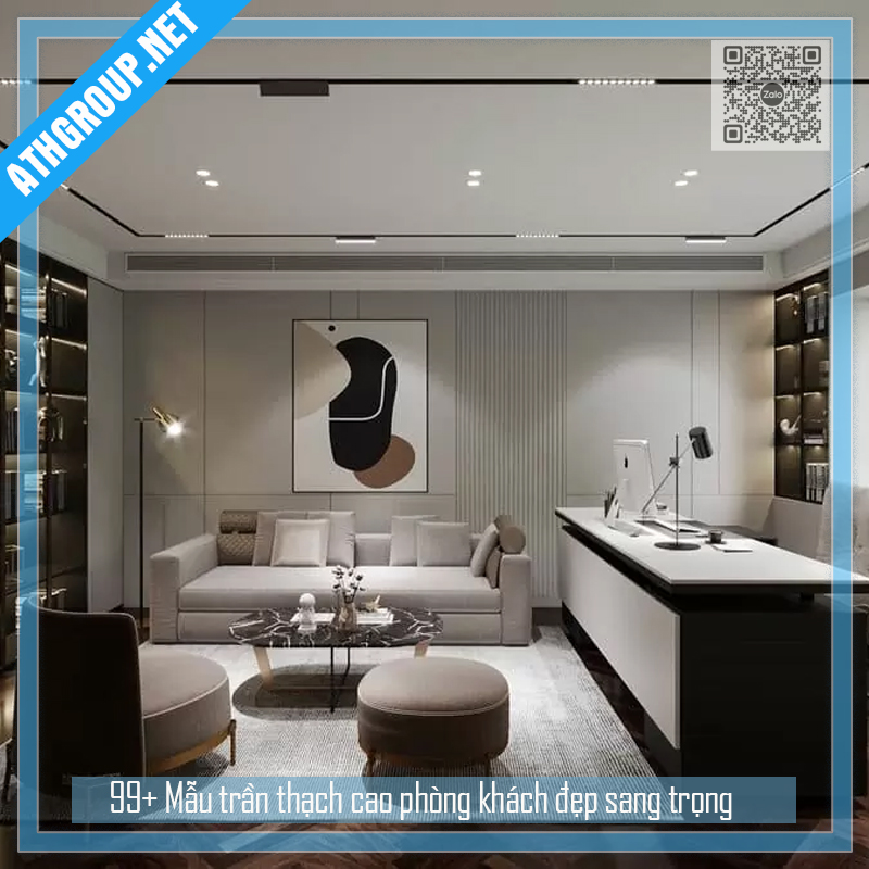 99+ Mẫu trần thạch cao phòng khách đẹp sang trọng