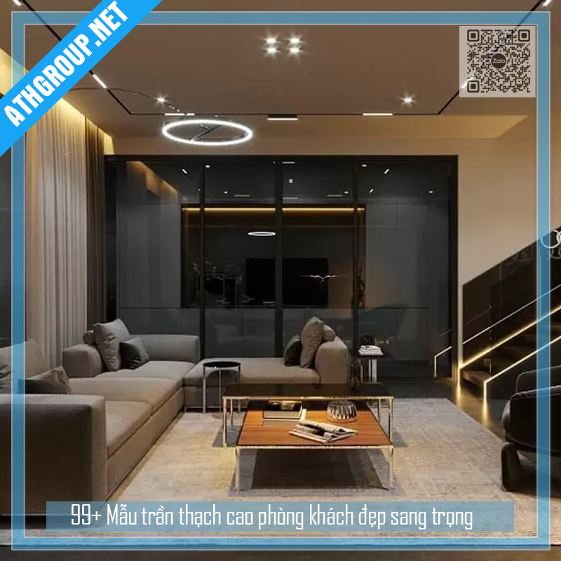 99+ Mẫu trần thạch cao phòng khách đẹp sang trọng
