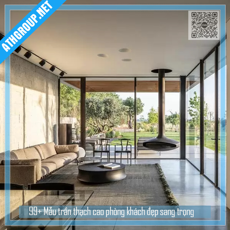 99+ Mẫu trần thạch cao phòng khách đẹp sang trọng
