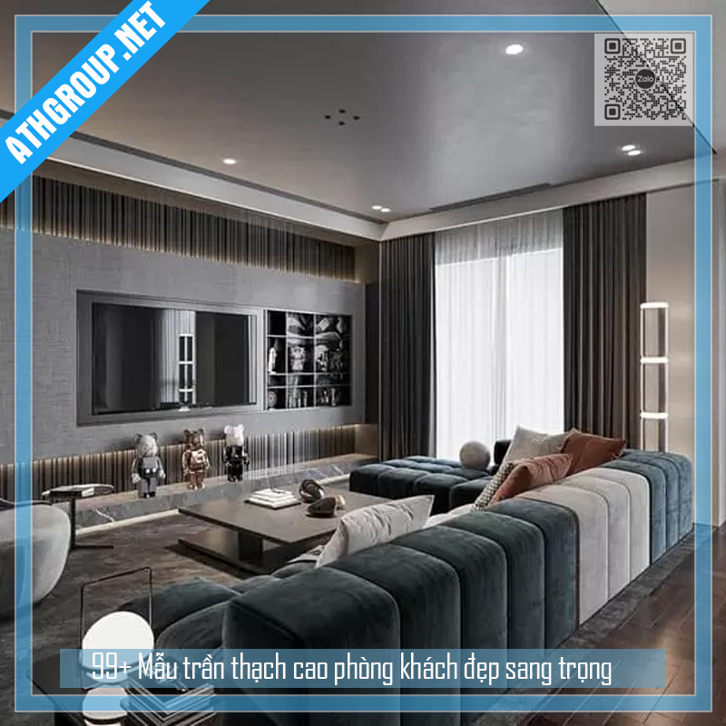 99+ Mẫu trần thạch cao phòng khách đẹp sang trọng