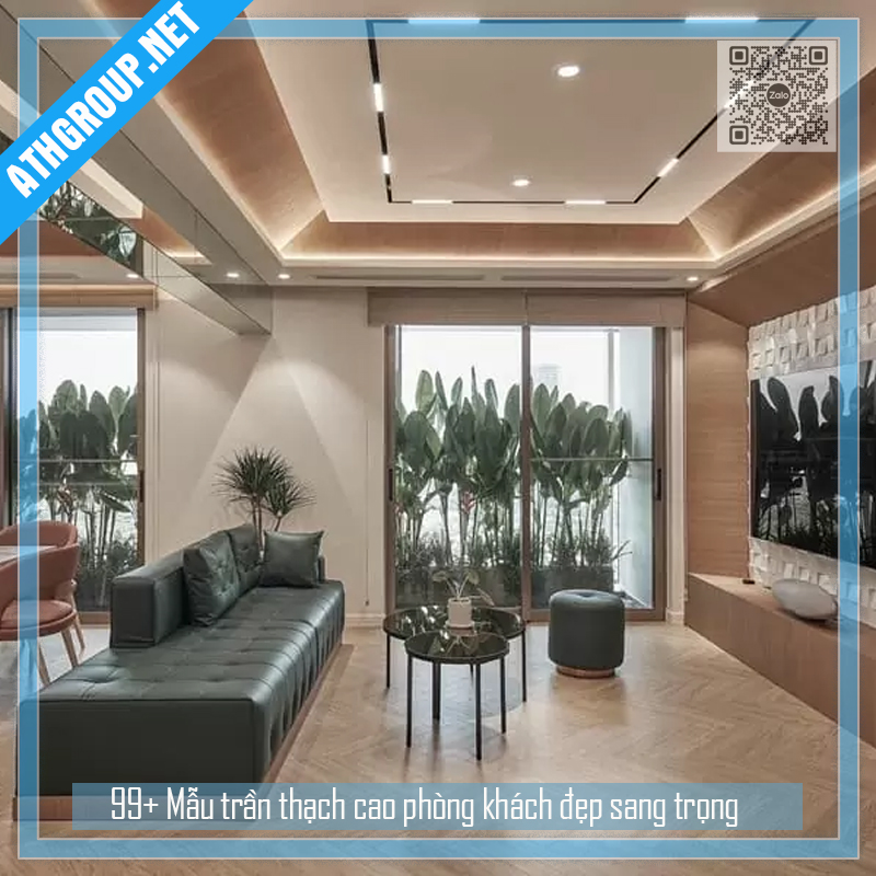 99+ Mẫu trần thạch cao phòng khách đẹp sang trọng