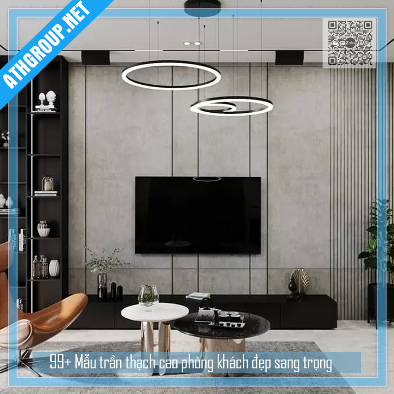 99+ Mẫu trần thạch cao phòng khách đẹp sang trọng