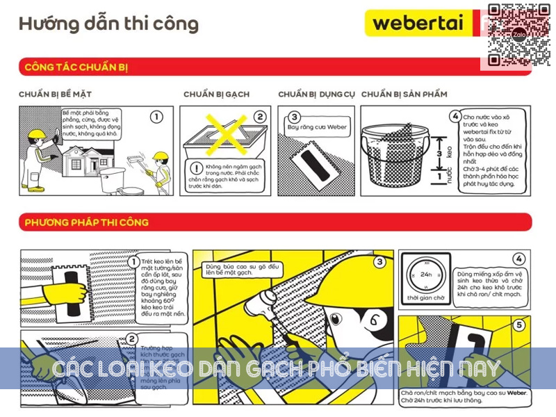 Hướng dẫn thi công keo dán gạch