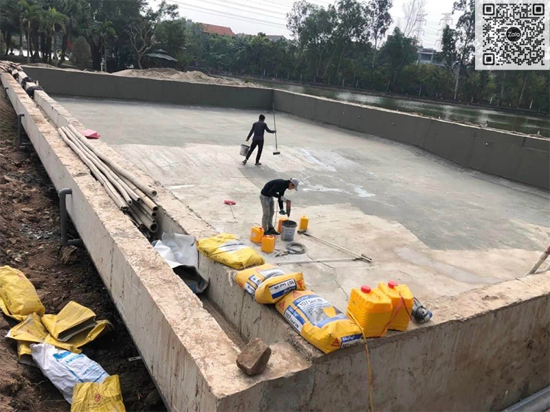 Quy trình thi công chống thấm bể bơi sử dụng Sikatop Seal 107
